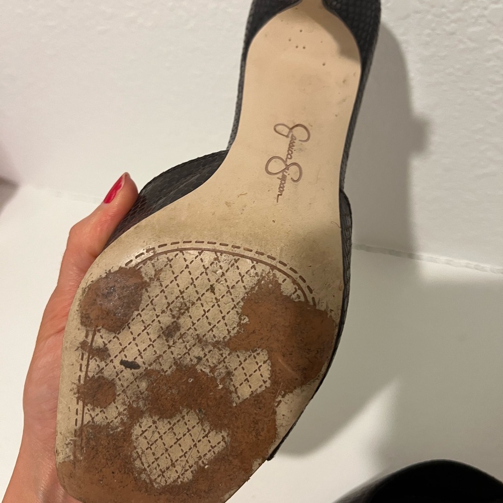 Jessica Simpson Dark Brown Textured Mules - Picture 3 of 3